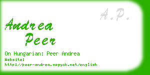 andrea peer business card